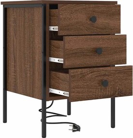 vidaXL Κομοδίνο Καφέ δρυς 42 x 41 x 61 εκ Επεξεργασμένο ξύλο