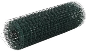 vidaXL Συρματόπλεγμα Κοτετσόσυρμα Πράσινο 10x0,5 μ. Ατσάλι Επικάλ. PVC