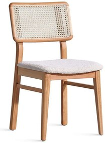 Καρέκλα Lotus Teddy 117FRF1307 45x48x85cm Natural Ξύλο,Ύφασμα
