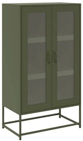 vidaXL Highboard Ελαιοπράσινο 68x39x123 cm Ατσάλι