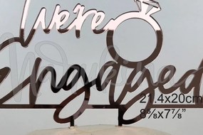 Σετ των 2 Intra απο ξύλο plywood 3mm-4mm πάχος – Είμαστε αρραβωνιασμένοι Cake Topper Δίασταση  20x20 cm INTRAFABR-33993187