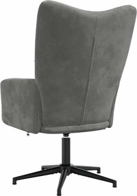 vidaXL Πολυθρόνα Relax Σκούρο Γκρι Βελούδινη