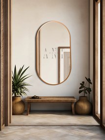 Stewehome Διακοσμητικός καθρέφτης τοίχου MDF οβάλ 90x50 cm