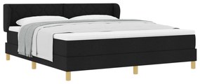 vidaXL Κρεβάτι Box Spring με Στρώμα  Μαύρο 180x200 εκ. Υφασμάτινο