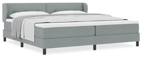 vidaXL Κρεβάτι box spring με στρώμα Ανοιχτό γκρι 200 x 200 cm ύφασμα
