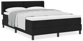vidaXL Κρεβάτι με ελατήρια Μαύρο 140 x 200 cm Ύφασμα και αφρός