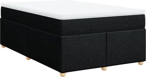 vidaXL Κρεβάτι Boxspring με Στρώμα Μαύρο 120x200 εκ. Υφασμάτινο