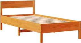 vidaXL Σκελετός Κρεβ. Χωρίς Στρώμα Καφέ Κεριού 90x200 εκ Μασίφ Πεύκο