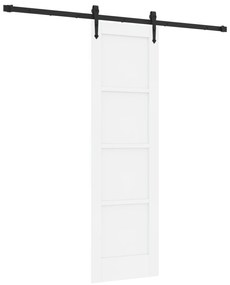 vidaXL Συρόμενη Πόρτα με Σετ Υλικών Λευκή 61x198.5 εκ. Στερεό Ξύλο Πεύκου