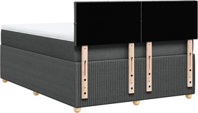 vidaXL Κρεβάτι Boxspring με Στρώμα Σκούρο Γκρι 160x200 εκ Υφασμάτινο