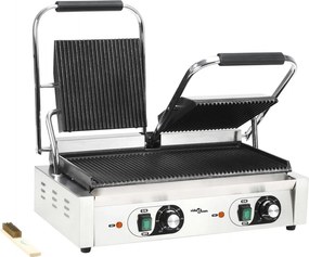 vidaXL Τοστιέρα Διπλή Ραβδωτή Panini 3600 W 57 x 30,5 x 20 εκ.