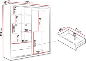 Ντουλάπα Majorka 203 συρόμενη