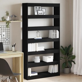 vidaXL Βιβλιοθήκη Μαύρη Επεξεργασμένο ξύλο 100 x 30 x 198 εκ. Βιβλιοθήκη