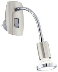 Φωτιστικό Σποτ Με Πρίζα Led 92933 Χρωμέ Mini 4 Eglo Metal, Plastic