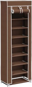 Υφασμάτινη παπουτσοθήκη με κάλυμμα 57 x 29 x 162 cm Καφέ