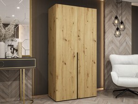 Ντουλάπα Alicante-Δίφυλλη-Φυσικό - Μαύρο