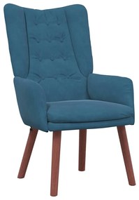 vidaXL Χαλαρωτική Πολυθρόνα Μπλε 63 x 67 x 94 εκ. Βελούδο
