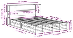 ΚΡΕΒΑΤΙ ΒΙΒΛΙΟΘΗΚΗ ΧΩΡΙΣ ΣΤΡΩΜΑ 120X190 ΕΚ ΜΑΣΙΦ ΠΕΥΚΟ 3323890