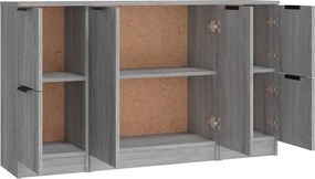 vidaXL Ντουλάπι 3 τεμ. Γκρι Sonoma από Επεξεργασμένο Ξύλο
