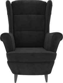 vidaXL Πολυθρόνα Μαύρη Βελούδινη