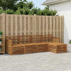vidaXL Σειρά Καναπέ Εξωτερικού 5 pcs Φυσικό