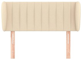 Κεφαλάρι με Πτερύγια Κρεμ 83 x 23 x 78/88 εκ. Υφασμάτινο - Κρεμ