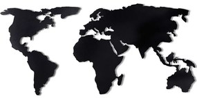 Διακοσμητικό Τοίχου World Map Silhouette 805BSG1092 85x170cm Black Wallity Metal