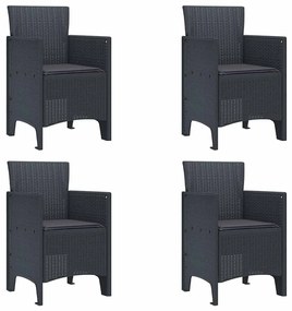 vidaXL Σέτ φαγητού για κήπο 5 pcs Ανθρακί Πολυπροπυλένιο