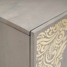 vidaXL Πλαϊνό γραφείο με ράφι Γκρι και Χρυσό 90 x 33.5 x 75 εκ