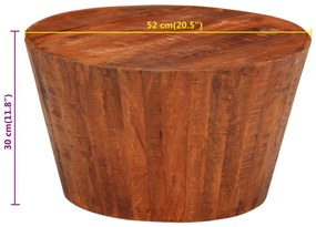 vidaXL Τραπεζάκι Σαλονιού Ø 52 x 30 εκ. Μασίφ Ακατέργαστο Ξύλο Μάνγκο
