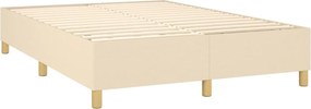 vidaXL Κρεβάτι Boxspring με Στρώμα Κρεμ 140x200 εκ. Υφασμάτινο