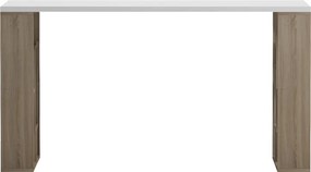 Γραφείο με ραφιέρα Labirent pakoworld sonoma-λευκό 140x60x75εκ