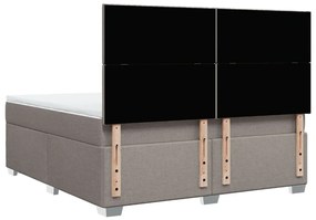 Κρεβάτι Boxspring με Στρώμα Taupe 180x200 εκ. Υφασμάτινο - Μπεζ-Γκρι