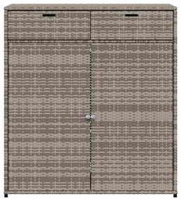 vidaXL Ντουλάπι Αποθήκευσης Κήπου Γκρι 105x55x113 εκ. Συνθετικό Ρατάν