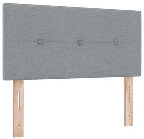 vidaXL Κρεβάτι box spring με στρώμα Ανοιχτό γκρι 90 x 200 cm ύφασμα