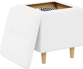 vidaXL Οθωμανικό αποθήκευσης Λευκός 40 x 40 x 45 cm Τεχνητό δέρμα