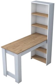 Work desk-shelf unit Pawl walnut 120x53.8x153.5cm 120x53.8x153.6 εκ.