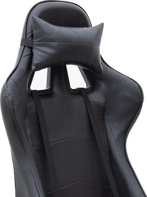 Καρέκλα γραφείου Gaming Alonso Megapap από τεχνόδερμα χρώμα μαύρο 67x70x125/135 εκ.