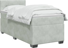 vidaXL Κρεβάτι Box Spring με Στρώμα και LED Ανοιχτό γκρι 80 x 200 cm