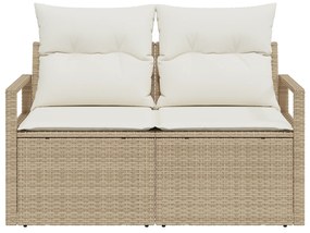 vidaXL Καναπές Κήπου με μαξιλάρι Μπεζ 120 x 62 x 69εκ συνθετικό ρατάν