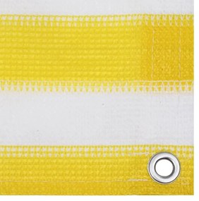 Διαχωριστικό Βεράντας Κίτρινο / Λευκό 120 x 600 εκ. από HDPE - Πολύχρωμο