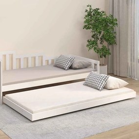 vidaXL Σκελετός Κρεβατιού Χωρίς Στρώμα Λευκό 100x200 εκ. Μασίφ Πεύκο