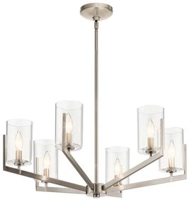 Πολυέλαιος Κρεμαστό Φωτιστικό 6xE14W Nye Quintiesse Elstead Lighting QN-NYE6-CLP Ασημί