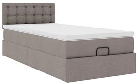 vidaXL Οθωμανικό κρεβάτι με στρώμα Taupe 90x200cm ύφασμα