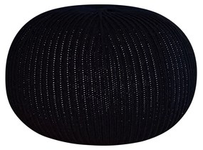 Πουφ Σκαμπό GULRU Αποσπώμενο Κάλυμμα Μαύρο Πλεκτό 50x50x35cm - Ακρυλικό - 14860032