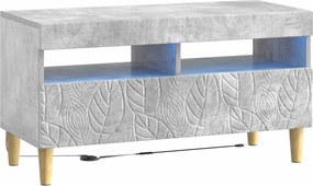 vidaXL 3 Τεμάχια LED Τηλεοπτική Ντουλάπα DELFT Γκρι Σκυροδέματος