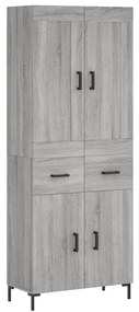 vidaXL Ντουλάπι Γκρι Sonoma 69,5 x 34 x 180 εκ. Επεξεργασμένο Ξύλο
