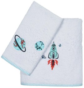 Πετσέτες Βρεφικές 4851 Baby Smile (Σετ 2τμχ) White-Turqoise Das Home Σετ Πετσέτες 70x140cm 100% Βαμβάκι