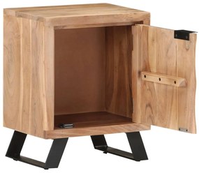 vidaXL Κομοδίνο με Πλαίσια 40 x 30 x 50 εκ. από Μασίφ Ξύλο Ακακίας