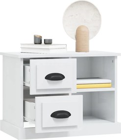 vidaXL Κομοδίνα Γυαλιστερό Λευκό 60x35,5x45 εκ.